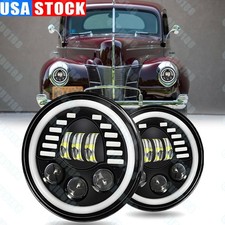 A For Ford Deluxe 1939 1940 1941 1942-1951 7 Inch Round Led Headlights Pair