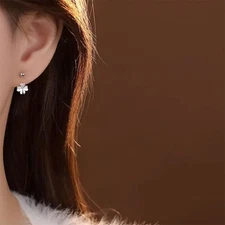 Four Leaf Clover Ear Hook Women's Earrings Screw Buckle Ear Bone Nail Copper