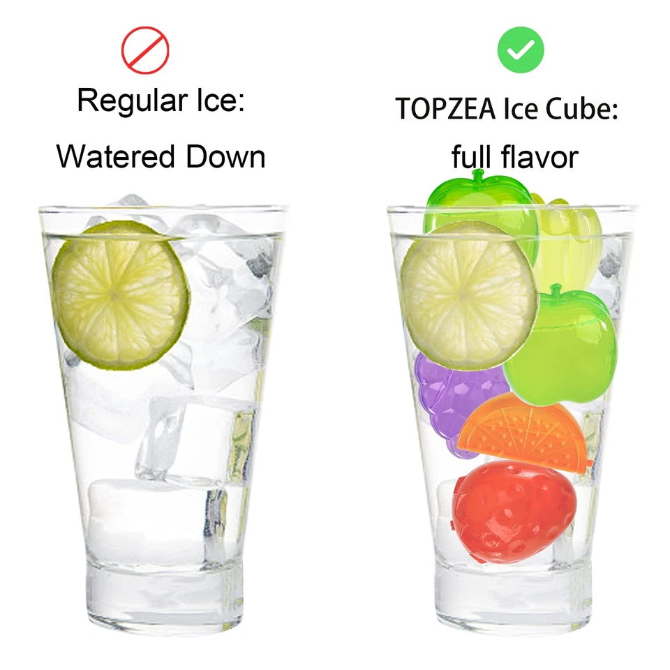 200 Pack Reusable Ice Cubes, PE Plastic Fruit Shape Ice Cubes for Cocktail, W... - Image 4 of 4