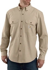 2XL Tall Carhartt Loose Midweight Long Sleeve Shirt TW4368-M Men's Beige / Khaki