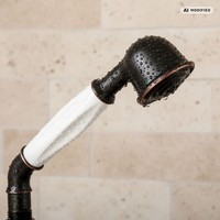 PaulGurkes Retro Nostalgie Handbrause Schwarz Duschkopf Vintage Dusche