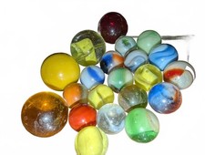 Vintage Glass Marbles Collection with Glow Under UV Light