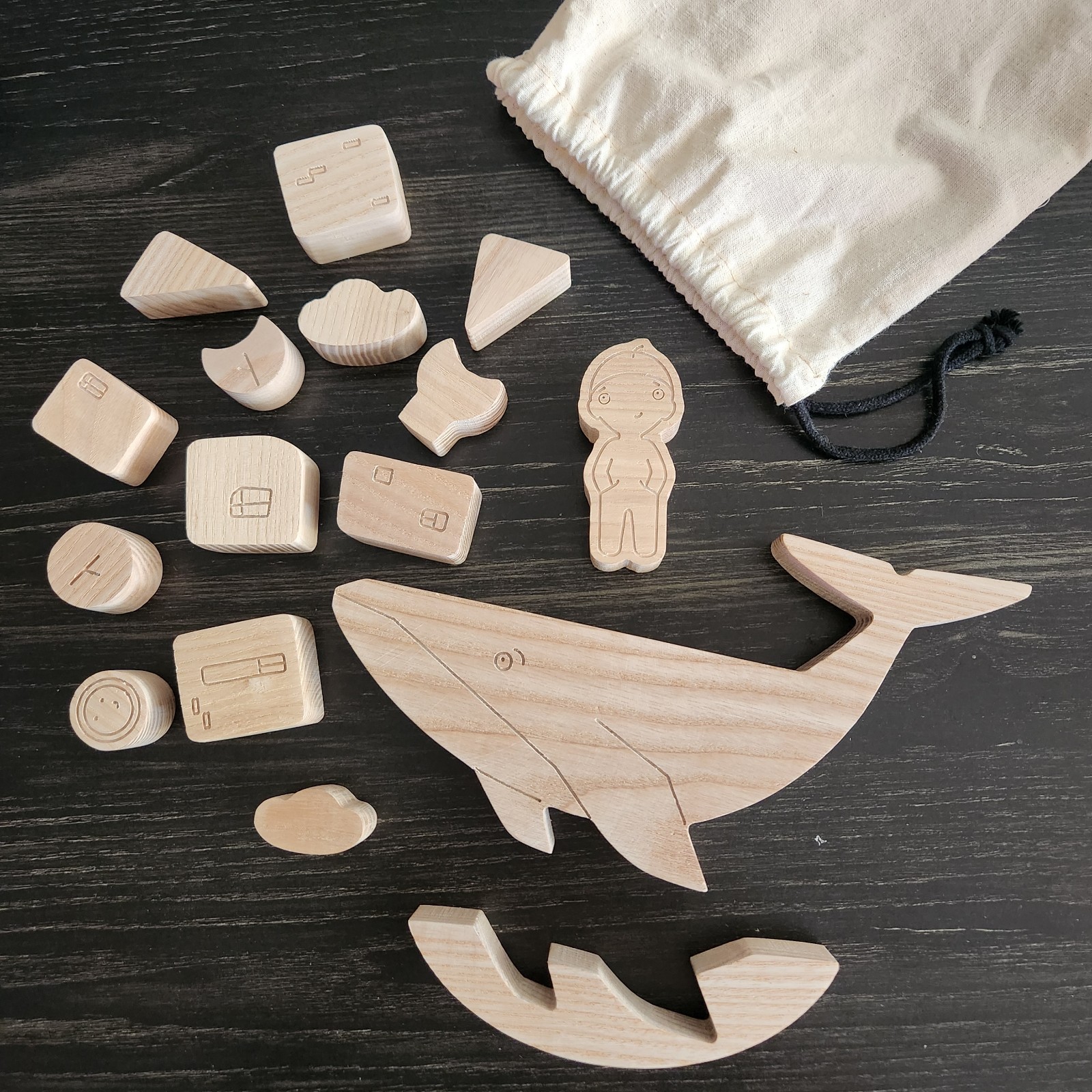 Stacking Wooden Balancing Game 16 Pcs Stories From the Sea Balancing Toy Babai 