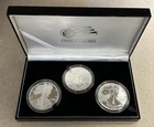 2006 20TH ANNIVERSARY SILVER EAGLE 3-COIN SET IN ORIGINAL US MINT PACKAGING COA