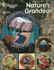 NATURE'S GRANDEUR 5 GREAT OUTDOOR SCENE WREATHS PLASTIC CANVAS PATTERN BOOK