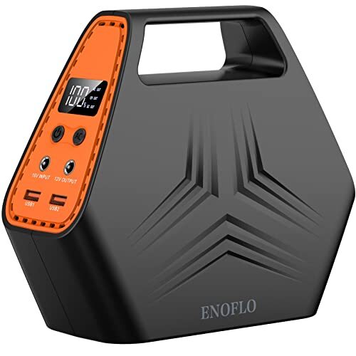 100W 26400mAh Portable Power Bank with AC Outlet in Black & Orange