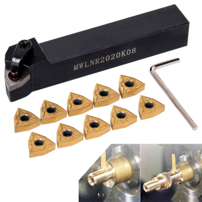 Kit Support Outil Rotatif + Inserts Métal Dur - Modèle MWLNR2020K08 (EBOOBA)