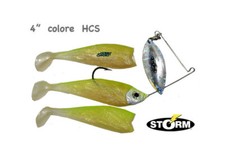 SPINNER BAIT STORM 1oz - 28gr HCS LEMON SPINNING PESCA LUCCIO CONF 1+2CORPS