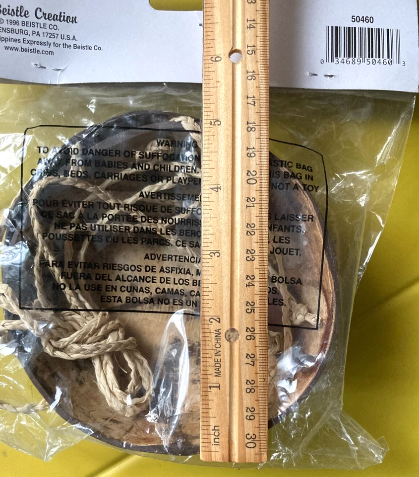 Top de bikini con cáscara de coco Luau disfraz de fiesta cuerdas ajustables vintage 1996 NUEVO Foto 4 de 4