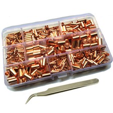 650pcs 8 Values Copper Butt Splice Tube Terminal Connectors Assorment Set Kit
