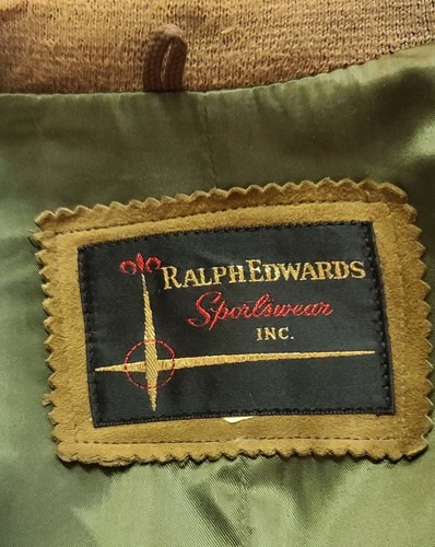 VTG Ralph Edwards Sportswear Suede Leather Blazer Jacket Made In USA Distressed - Picture 9 of 9