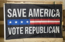 Republican Flag FREE SHIP Save America Vote Red Trump Desantis USA Sign 3x5’