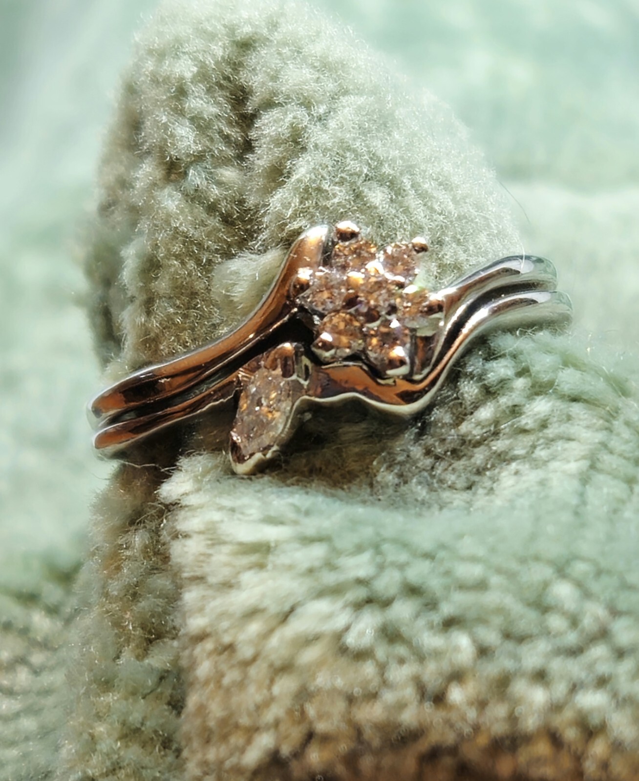 🏵Unique 14k & Diamond Interlocking Engagement an… - image 3