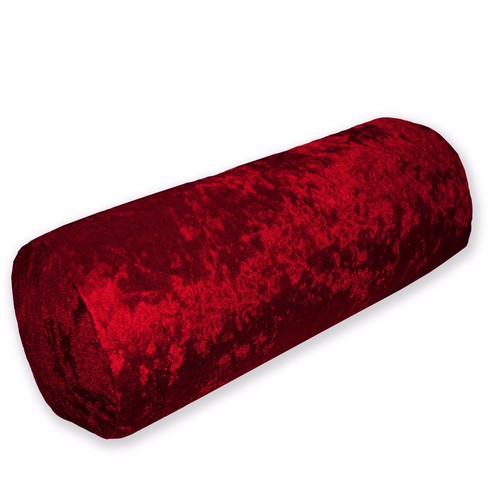 Mv27g Hot Red Diamond Crush Shimmer Velvet Style Bolster Cover Neck Roll Case - 第 1/5 張圖片