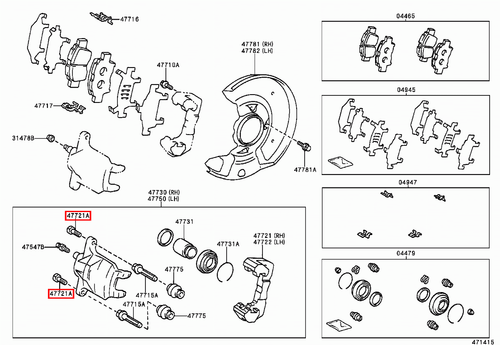 Genuine Pruis ZVW55 ZVW51 ZVW50 RAV4 ACA30 Front Disc Brake Caliper Bolt x2 - Picture 10 of 20