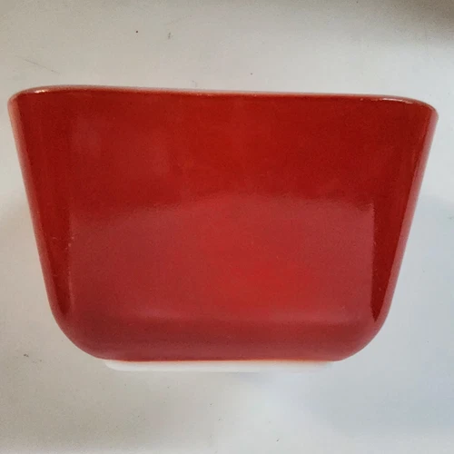 Vintage Pyrex Red Ovenware Refrigerator Dish #0501 Small 1950-60s Made in USA