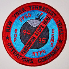 US Marshall Service New York Terrorist Trial PATCH - 1995 Bureau of Prisons FPSD