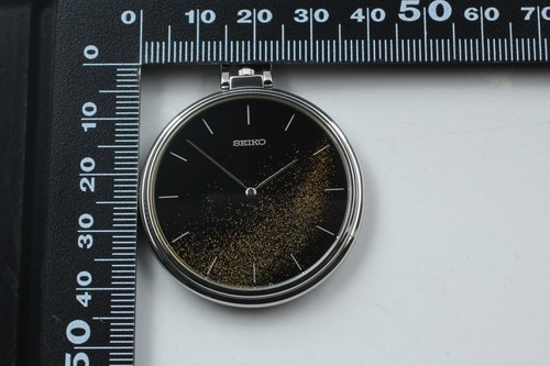 Vintage 1985 Near MINT Seiko Yosooi 9020-0010 Black Quartz Pocket Watch JAPAN - Picture 10 of 10