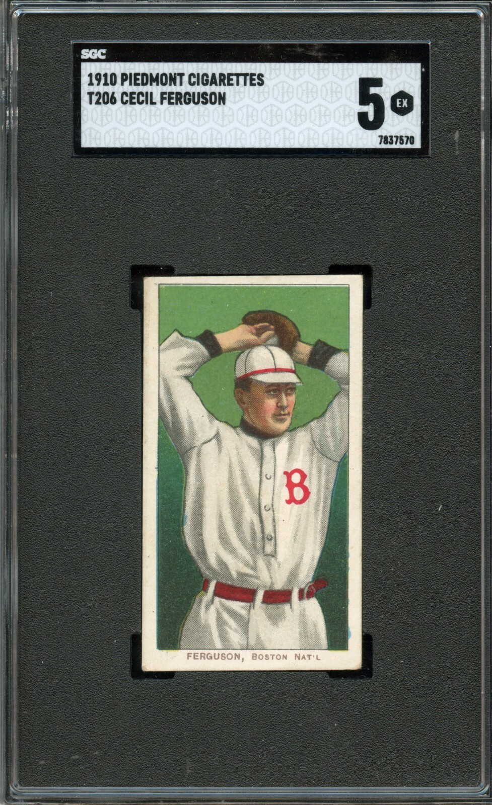 SGC BB - 1909-11 - T206 - Piedmont 350 - Cecil Ferguson - SGC 5 - EX