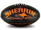 AFL Sherrin Full-Grain Leather Football Designer Black Fluro Orange size 5