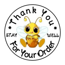 30 1.5 THANK YOU, STAY WELL BEE LABELS ROUND ...