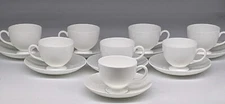 WEDGWOOD WHITE BONE China Leigh Shape Footed Cup and saucer