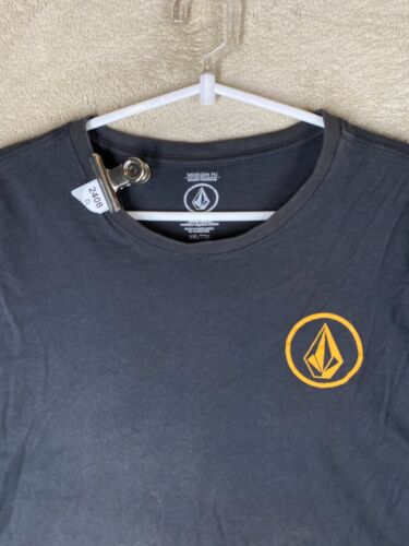 VOLCOM Casual T-Shirts Top Size 2XL Mens Dark Grey Logo Short Sleeve - Picture 2 of 11