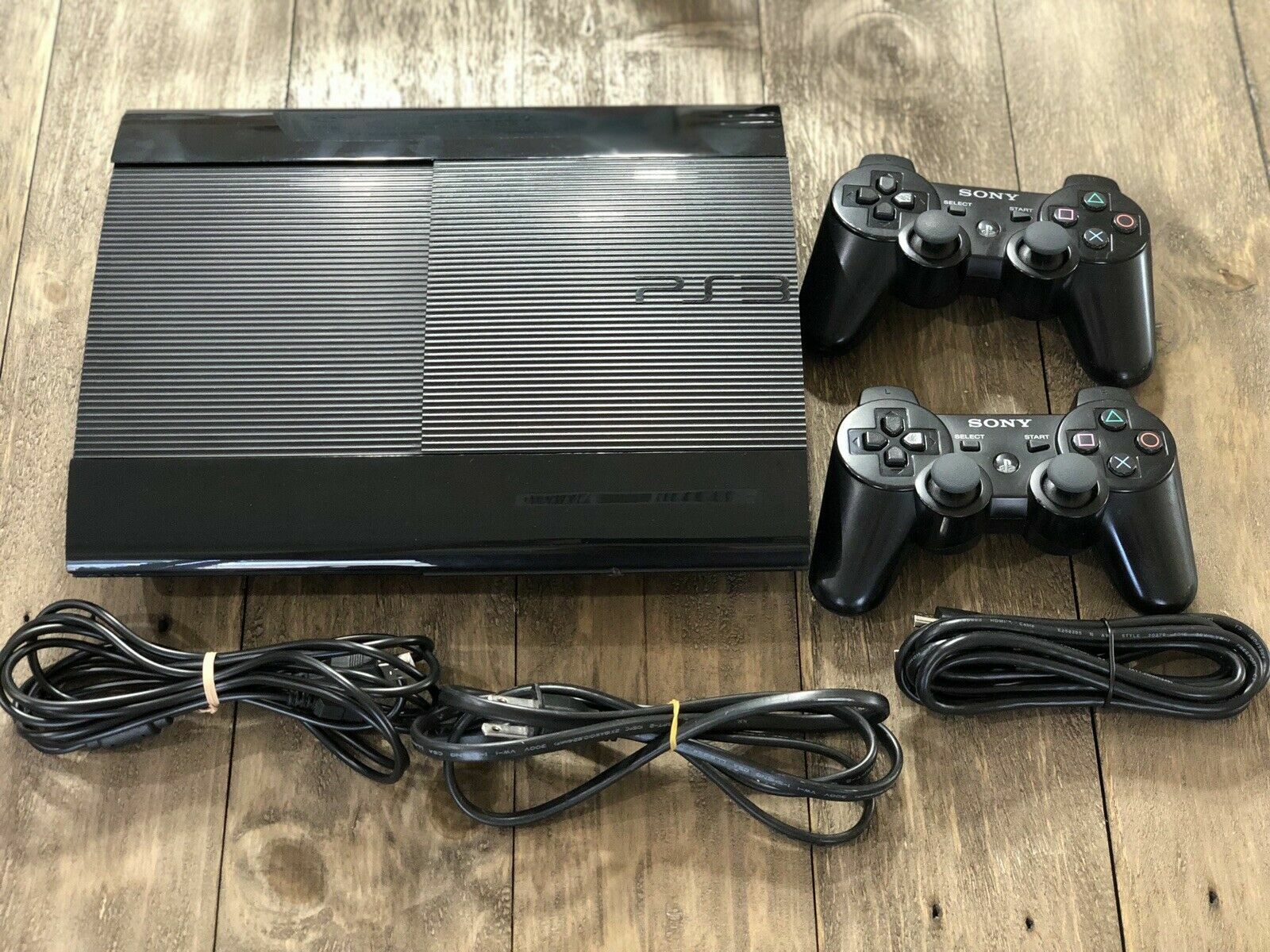 Sony PlayStation 3 PS3 Super Slim 500GB W/ 2 Authentic DualShock  Controllers | eBay