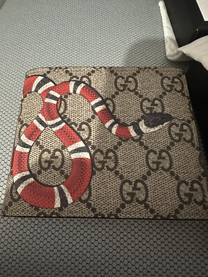 Gucci Kingsnake Print GG Supreme Wallet UK