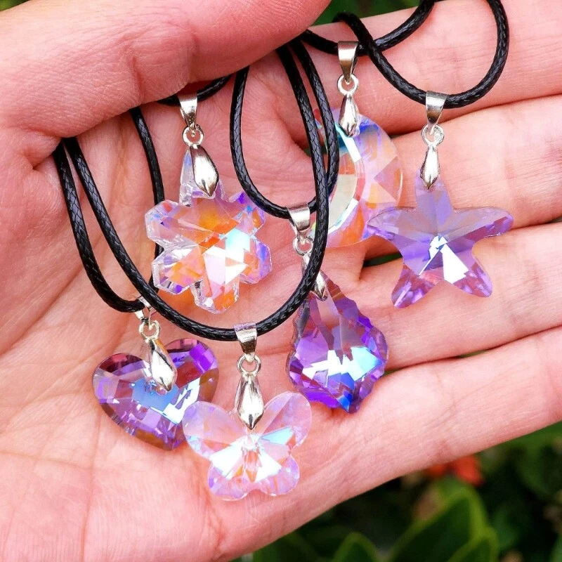Glass Crystal Pendant Neckchain Advanced Sense Dangle Charm