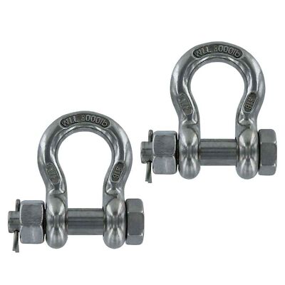 1/2'' Stainless Steel Bolt Type Anchor Shackle Type 316 - 2 Pack