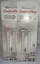 Sanguine Natural Conte Crayons - White BLANC -- Lot of 2 Conte a Paris