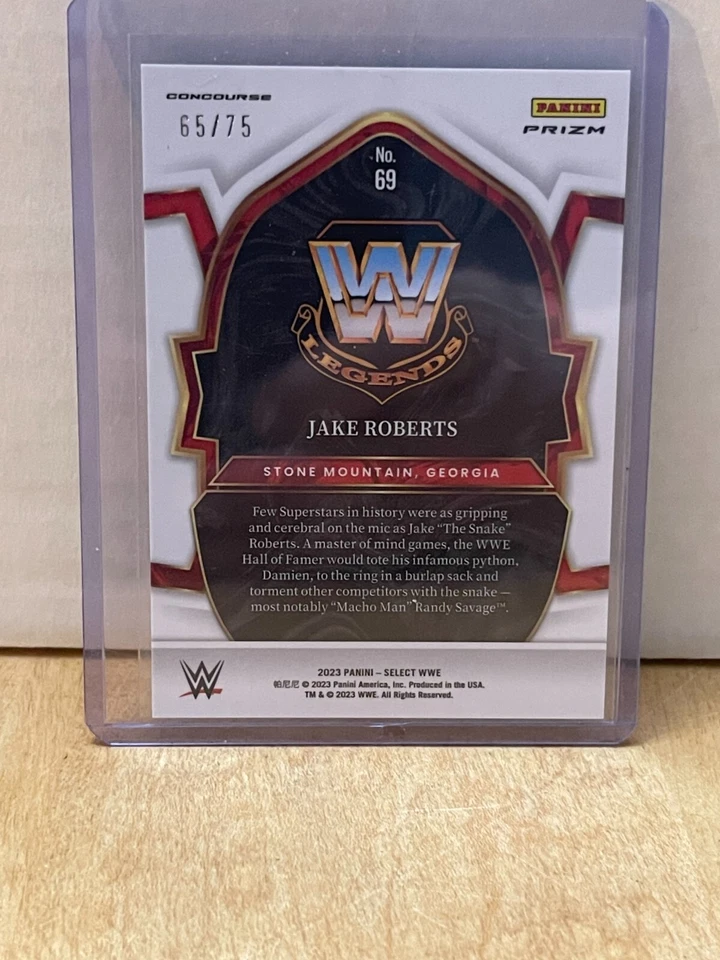 JAKE ROBERTS 2023 SELECT WWE CONCOURSE W LEGENDS NEON GREEN /75 - Image 2 of 2
