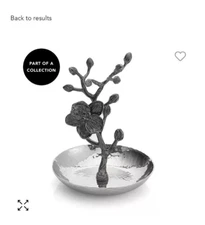 Michael Aram Black Orchid Ring Jewelry Holder silver color nichol plated base