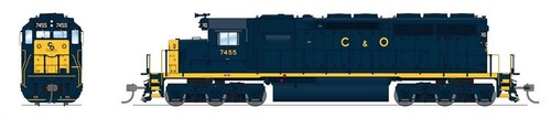 Broadway Limited HO 7632 EMD SD40, C&O 7455, azul con amarillo, sonido Paragon4 | Zustand: New
