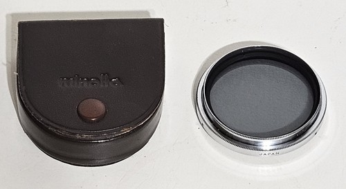 MINOLTA Rotating Polarizing Filter with Brown Case Vintage Camera SLR