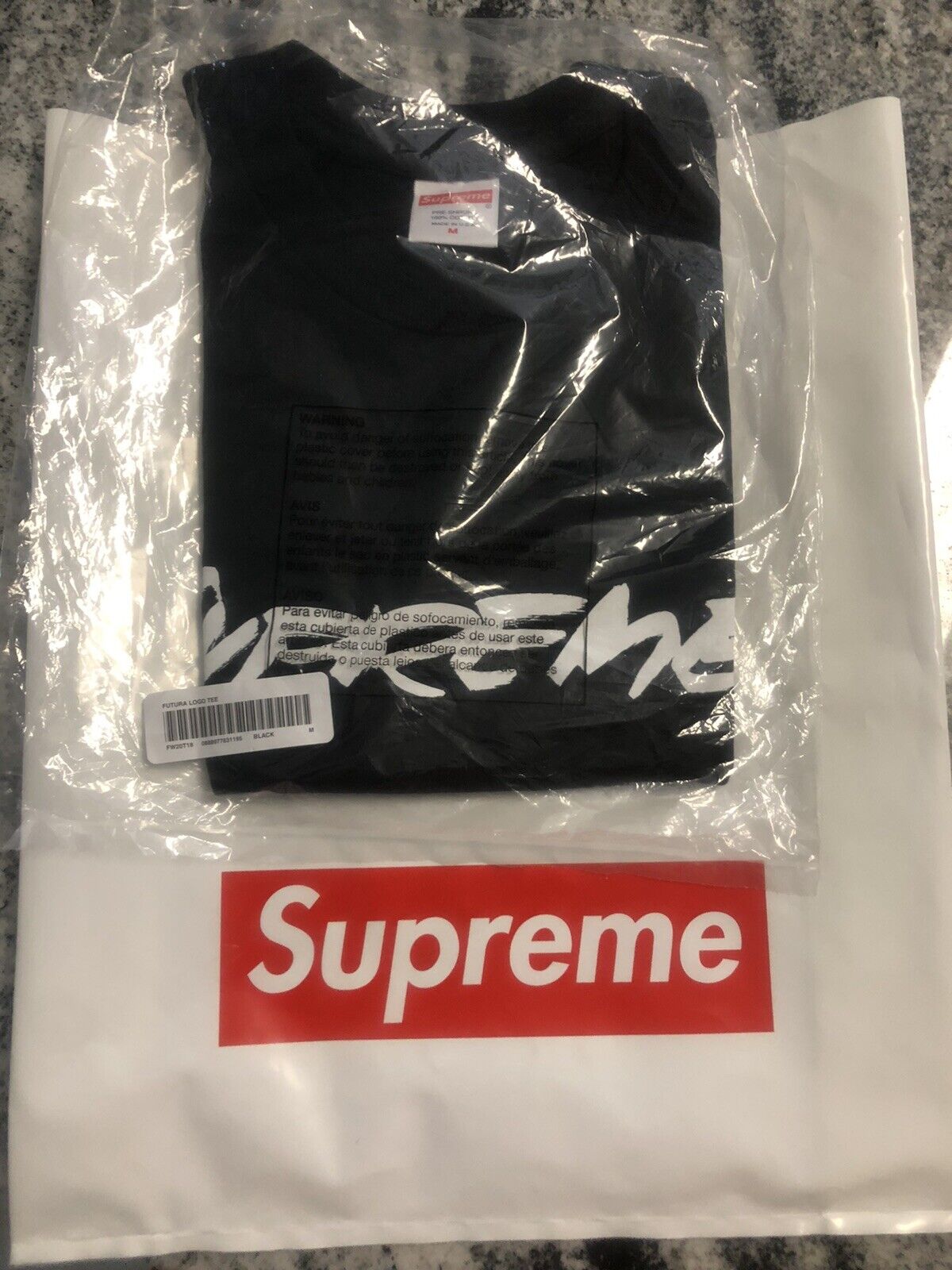 Supreme Futura Logo Tee Black Size Medium Justice For All Bogo Box 