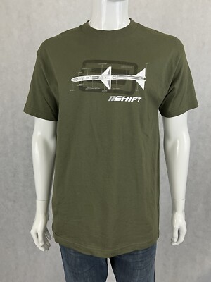 Allstyle Apparel T-Shirt Men's Large  Missle Diagram  Green Graphic Print Tee