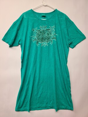 Happy shirts women's Size OS Green Short Sleeve Sheer T-Shirt Aloha Hawaii 5V