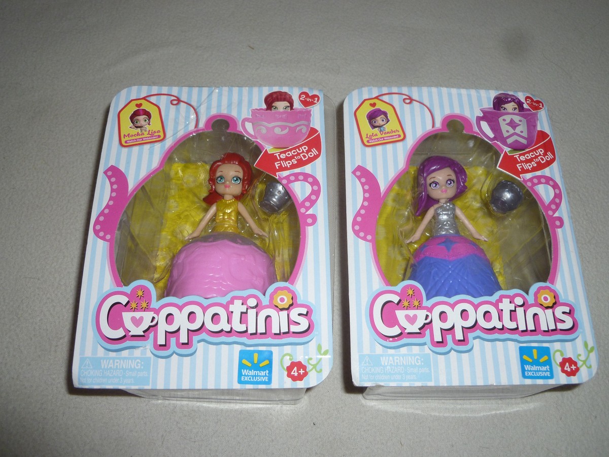 NEW CUPPATINIS FIGURE DOLL LOT LOLA VANDER MOCHA LISA TEACUP FLIPS TO DOLL  NIB