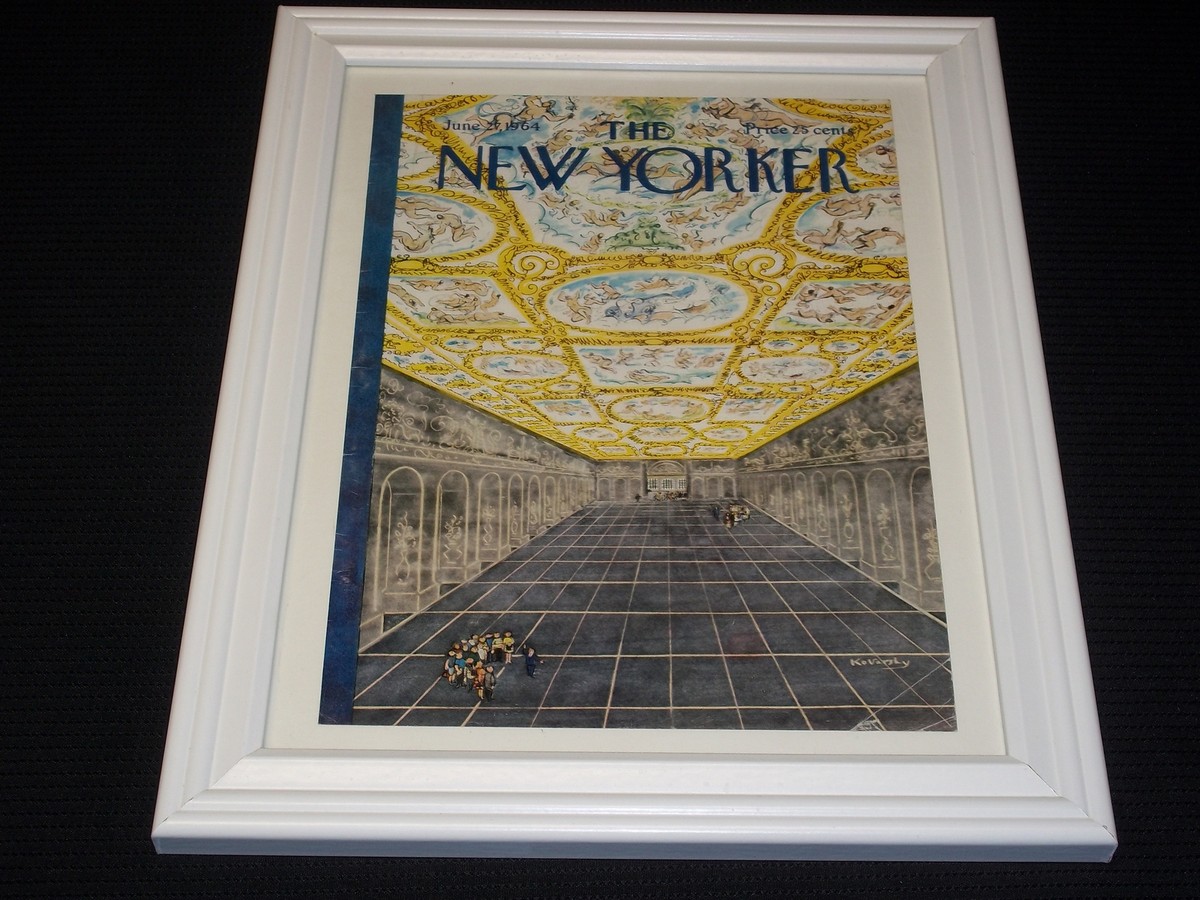 New Yorker Magazine フレーム入りオリンピックアート 1960 NEW YORKER VINTAGE COVER KOVARSKY OLYMPICS SPORT RACE