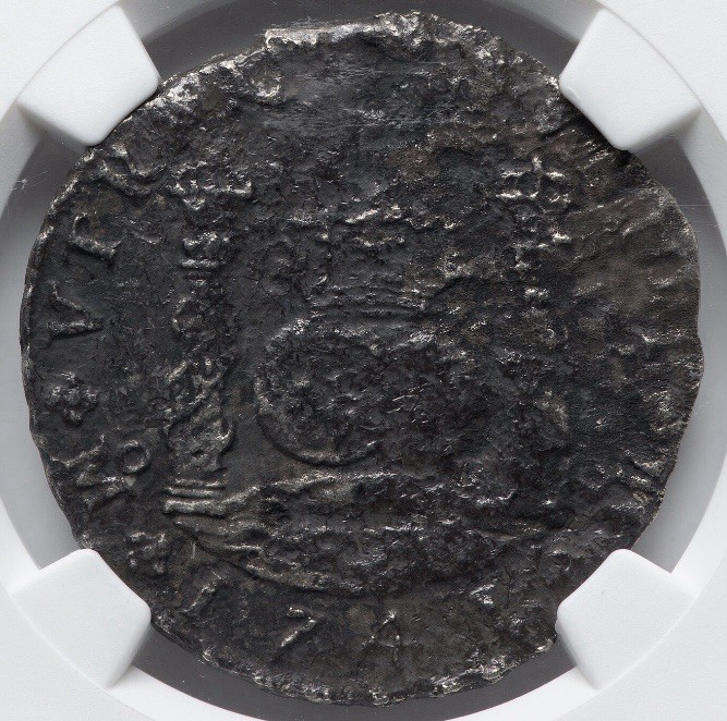 硬貨 Mexico 1783-Mo FF Silver 8 Reales Shipwreck El Cazador NGC Genuine