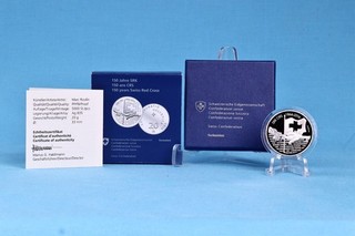 Schweiz 20 Franken 2016 100 Jahre SRK Silber PP/Proof mit OVP