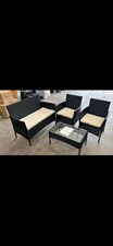 Outdoor Furniture Rattan Garden Set 4 Piece chairs sofa Table Patio with cushio
