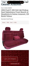 92 Ford Bench Seat Velour Upholstery For 92 Ford F250 Front Bench Seat