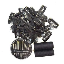 50Pcs Wig Clips 32mm Snap Clips For hair Extensions I Shape Hair clips Black