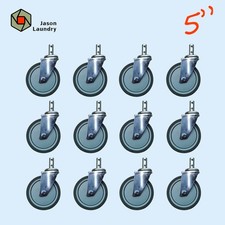 5" LAUNDRY CART CASTER WHEEL, 12pcs, ROUND POST, FITS R B WIRE - CSTR88G