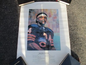 VTG 1985 Walter Payton Chicago Bears Football Player Dodge Promo Edsey Poster