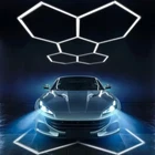 Hexagon Garage Lights 5 Grid Honeycomb LED Shop Gym Ceiling Light 6500K