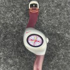 Vintage Nike Triax Analog Uhr Silber Burgund Asymmetrisch Y2K Sport Laufen